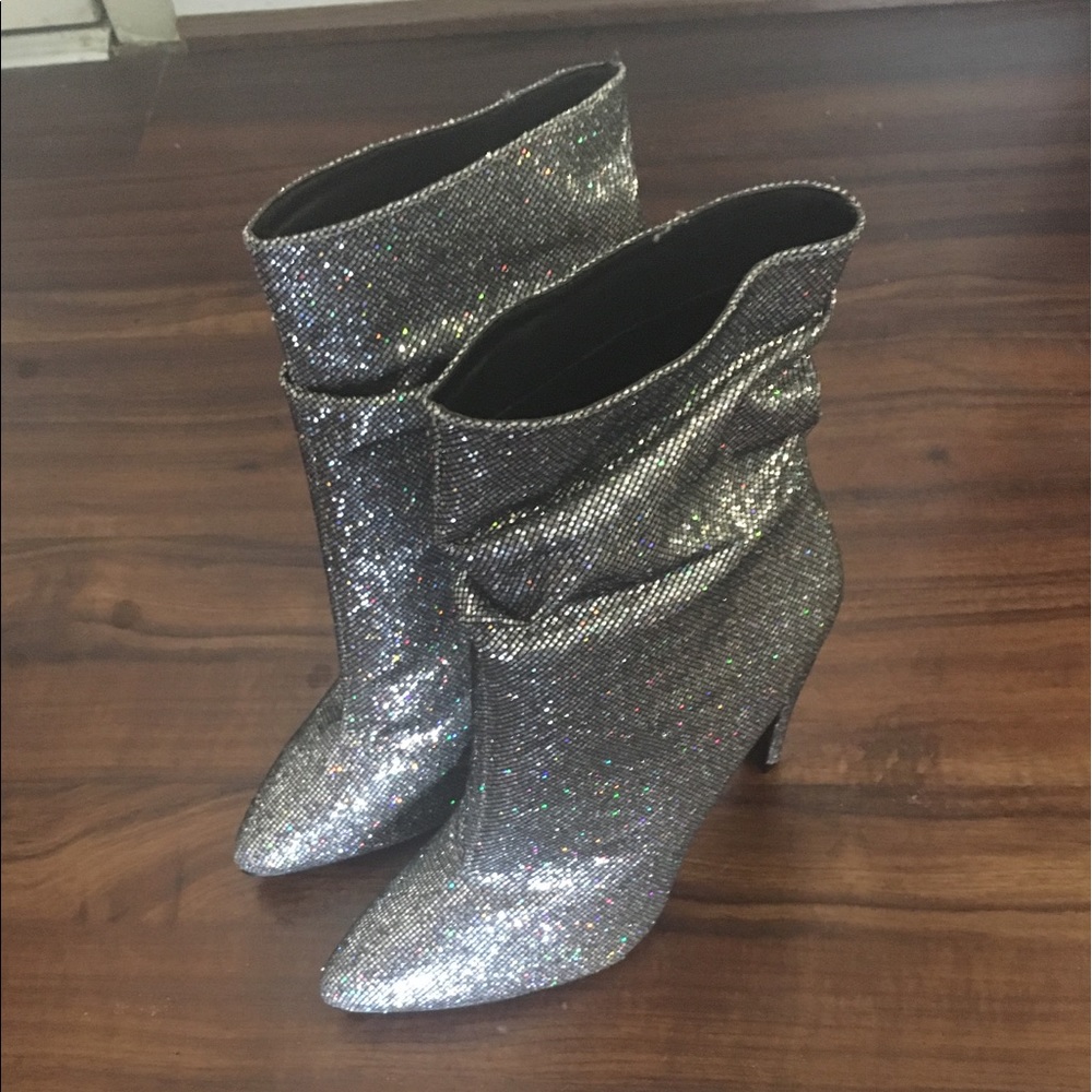 Silver High Heel Boots